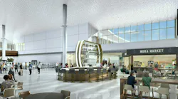 The new Hollywood Burbank Airport terminal, designed by Corgan in association with CannonDesign, features streamlined passenger flows, centralized check-in, and modern design inspired by Hollywood glamour.