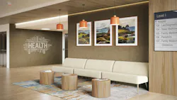 Wilsonart's High Pressure Laminate installed in a healthcare lobby.