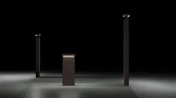 Buzzer Q outdoor bollard collection offers wayfinding illumination.