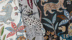 Fable creates a distinctive upholstery statement with animals and flora.