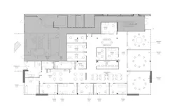 Architectural diagram of behavioral healthcare facility floor plan