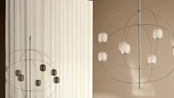 Axia's branching arms emerge from a central axis and come in two finishes.